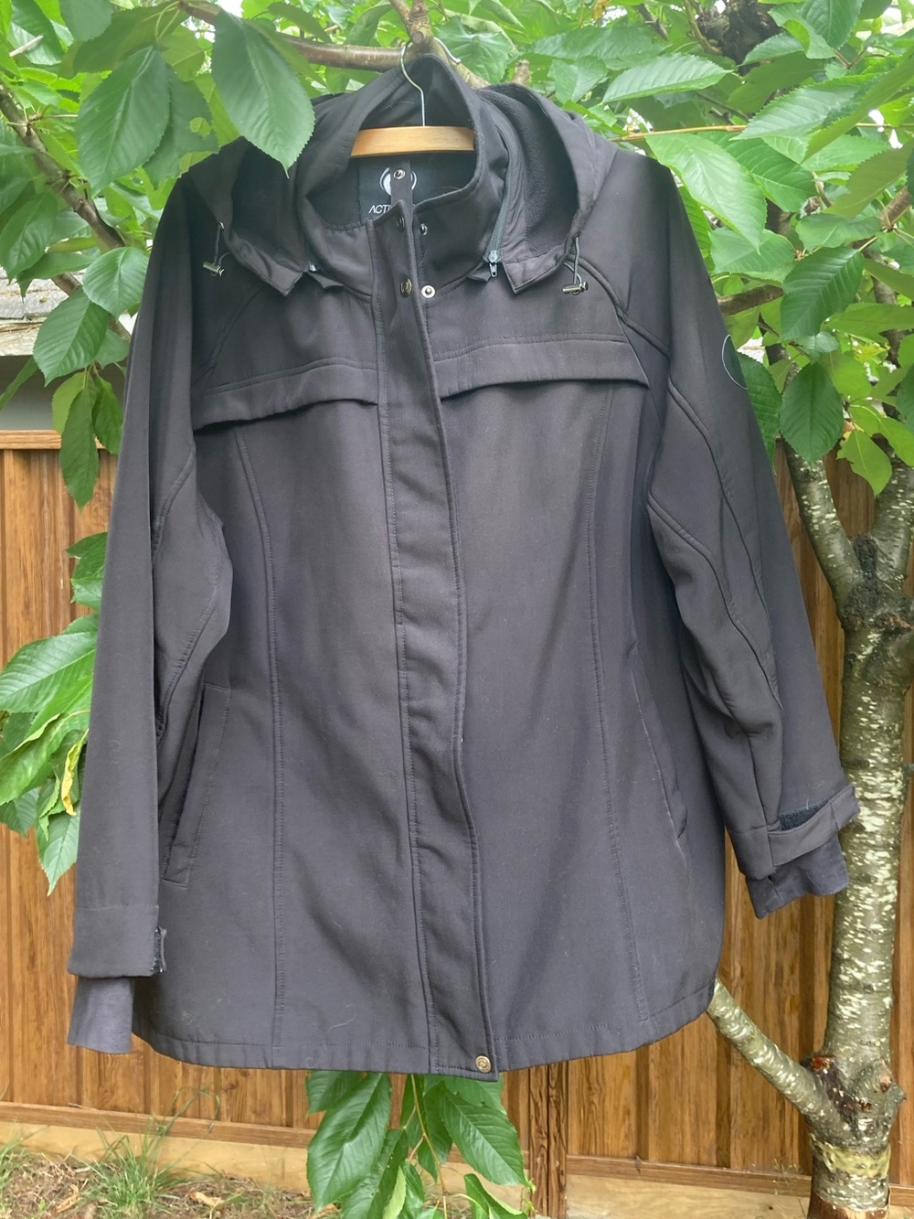 Women's Black Hooded Trench Coat